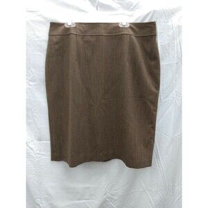 Madison Studio Brown Skirt Size 12 Back Slit Zipper Lined Career Business Office